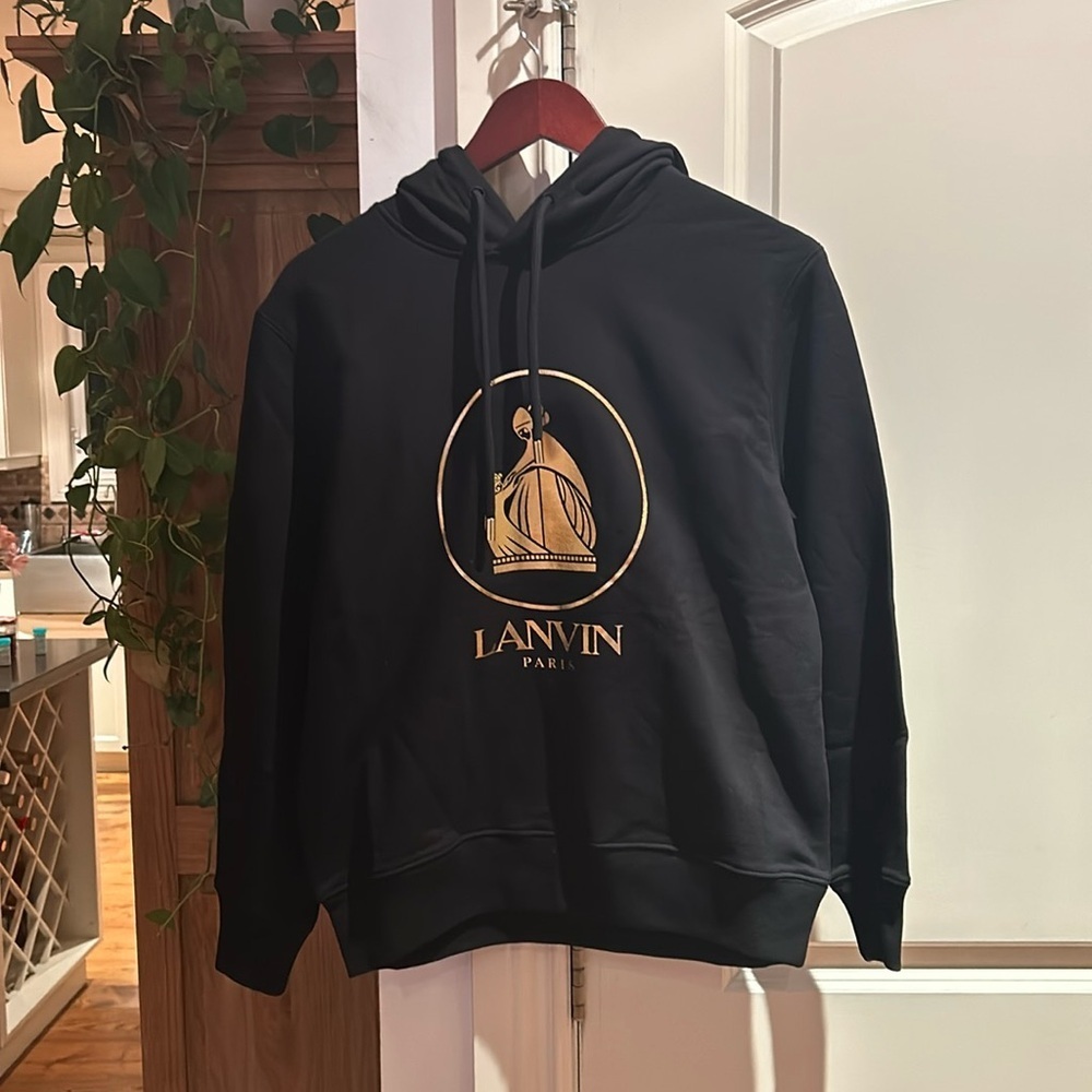 ๐ NWT LANVIN 100% cotton black mother & child pull over hoodie small - Picture 3 of 15